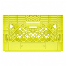 Milk Crate storage - 24QT - 19L x 13W x 11h inc Yellow. 4lb MADE IN USA