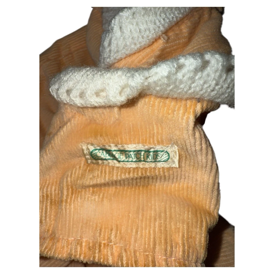 Parche de col melocotón pana jersey y bufanda tejida vintage niña muñeca conjunto CPK Foto 3 de 4