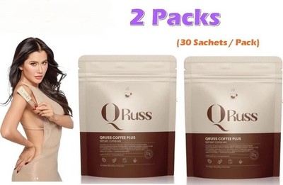 2 X Q Russ Coffee Plus Qruss Instant Premium Imported Coffee 0% Sugar
