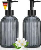 Seifenspender Glas Schwarz 400Ml NachfüLlbar FüR Bad KüChe Waschbecken