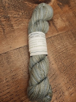 Hand Dyed Lace Cashmere Silk Yarn, NEW, 400 yards, 45%Cashmere 55%Silk,Green
