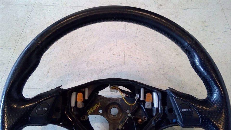 2003 03 Toyota Celica GTS Steering Wheel w Buttons w Cruise Black 113892 - Image 2 of 4