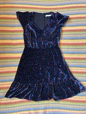 Loft Floral Crushed Velvet Short Dress