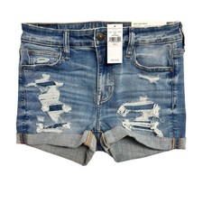 American Eagle Outfitters Women  s Hi-Rise Shortie Jeans Shorts Size: 4 28x1.5 