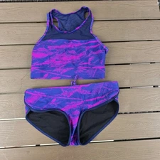 TYR Durafast Women's Purple Haze Mesh Active Top & Hipkini Size S New Sample Set