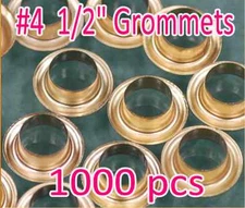 1000 #4 1/2" Grommet and Washer Eyelet Grommets Machine Sign Punch Tool Banner
