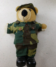Vintage JJ Wind Patriot Bear U.S. Army Soldier Plush Toy 11" Camouflage 1994
