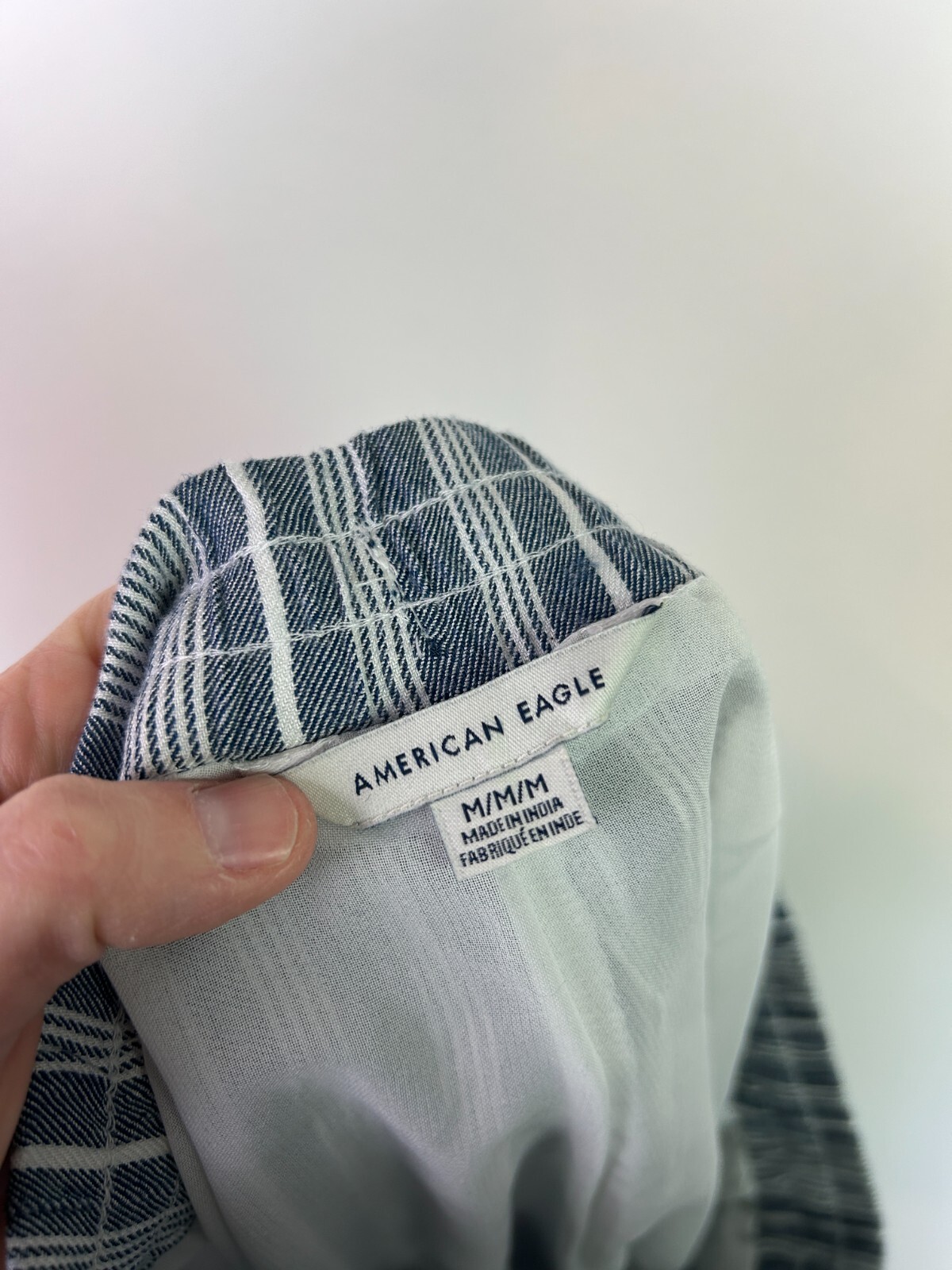 American eagle striped drawstring pants blue whit… - image 4