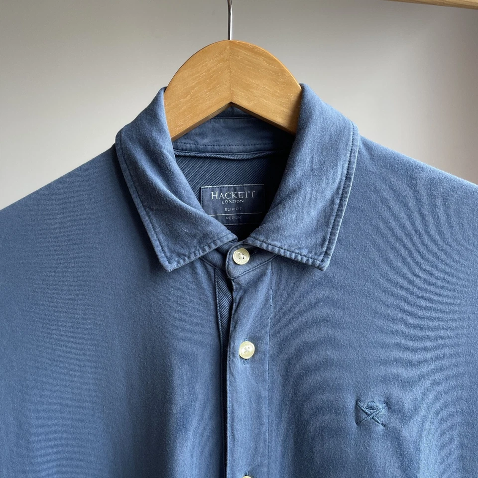 Camicia in maglia slim fit tinta in capo Hackett taglia M - Immagine 4 di 4