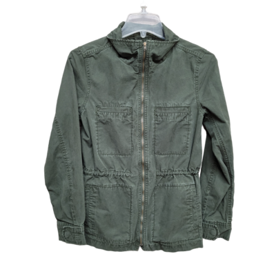 Gap Utility Cargo Military Jacket Olive Green Full Zip Lightweight Womens XS