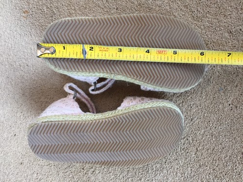 Gymboree Girls Espadrille Light Pink/White Spring Crochet Sandals Shoes - Picture 5 of 5