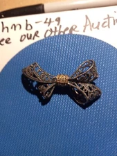 Beautiful Black Bow Brooch With Accent Gems In The Middle Save Today See Pics
