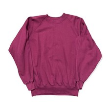 Vintage Raglan Sweatshirt Medium Blank Plum