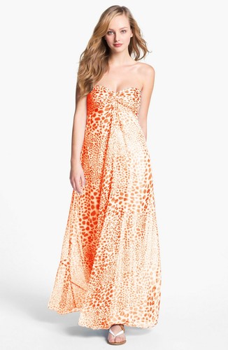 SHELLI SEGAL Print Chiffon Gown 