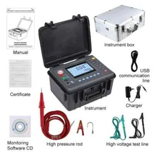 Digital High Voltage Insulation Resistance Tester with Range 0.01MΩ to 50TΩ 10KV