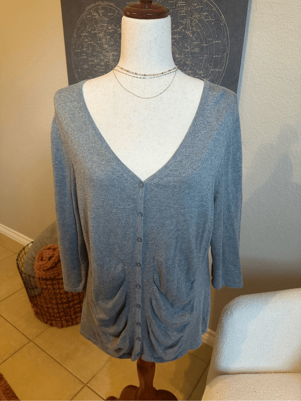 Worthington Gray Basic Minimal Stretch Basic Butt… - image 1