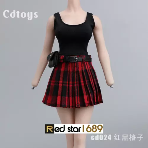 Black plaid skirt shop vest