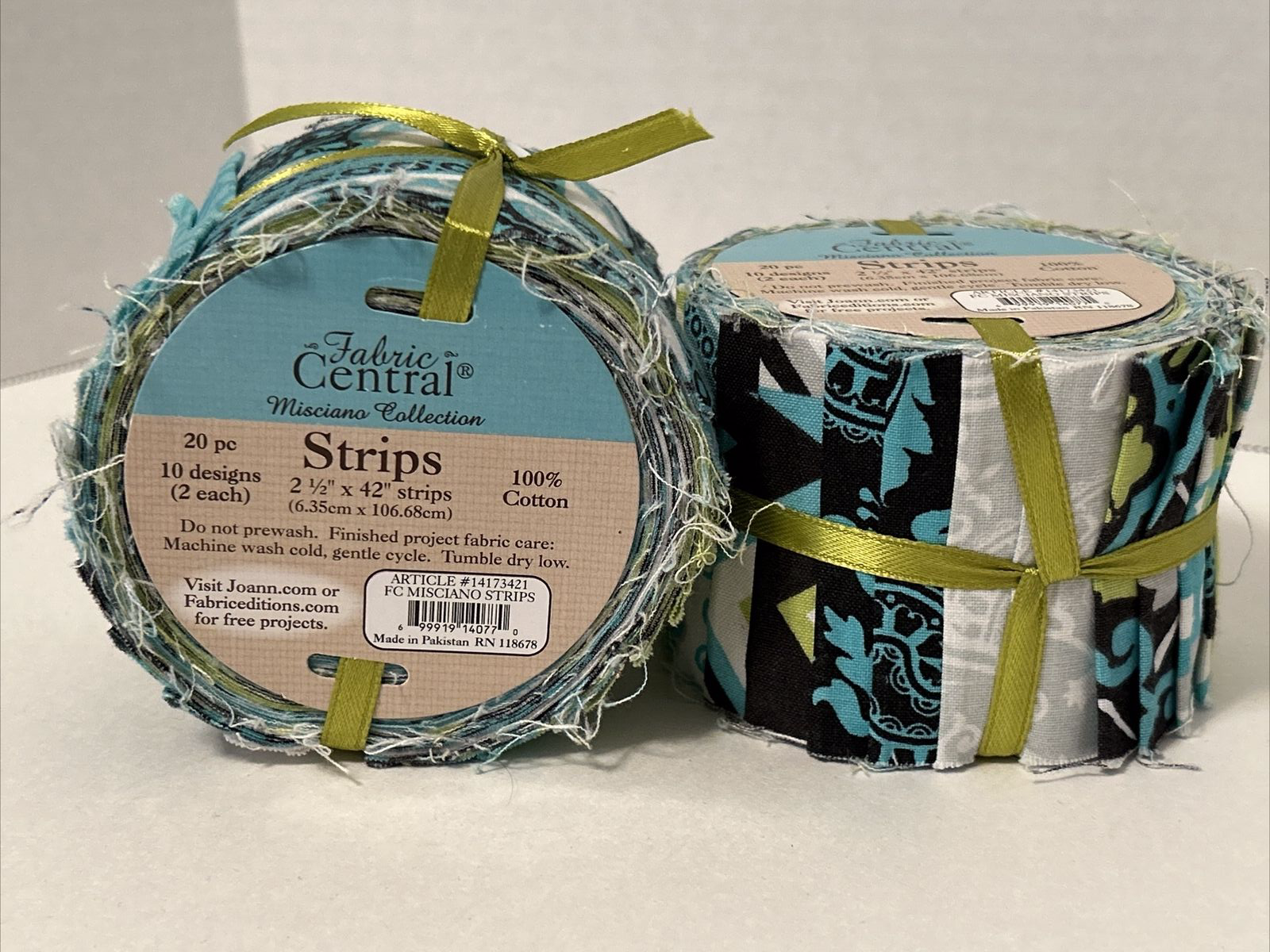 NEW 2 ROLLS Fabric Central Quilting Strips 2.5