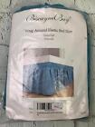Wrap Around Bed Skirts Egyptian Cotton Elastic Ruffle Blue 15 in Twin Full