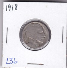 1918 Buffalo Nickel Acid Dated L36