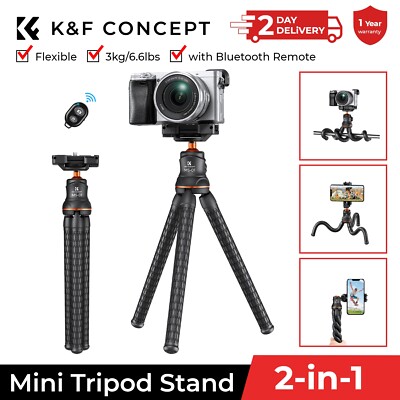 K&F Concept Mini Camera Tripod Stand Flexible with Phone Holder