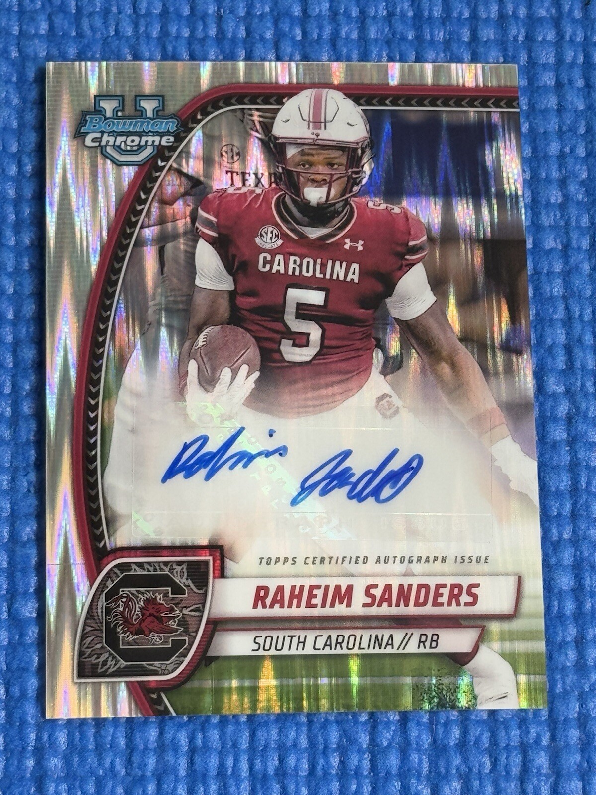 Raheim Sanders 2024 Bowman Chrome University Stealth Auto Autograph #PA-RSS