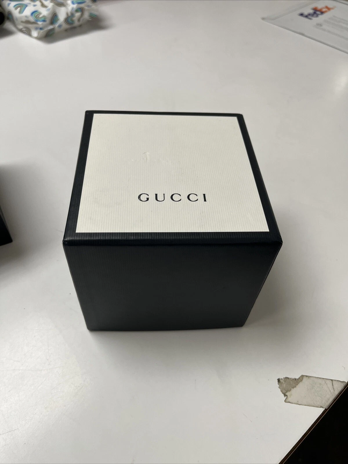Boîtier de présentation Gucci original vide noir ivoire boîte de montre uniquement