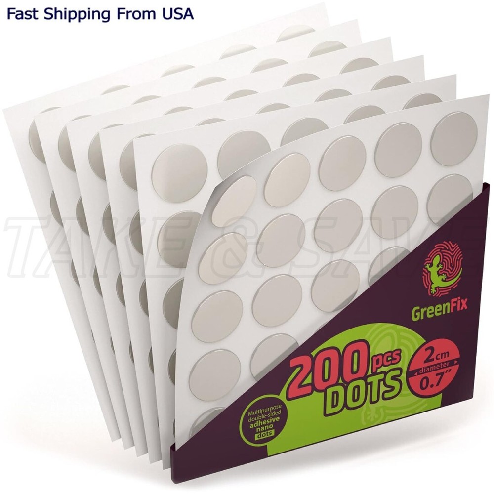 200pcs Double-sided Sticky Dots Clear Removable Waterproof No Trace Crafts Decor