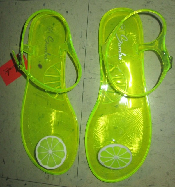 SAMBA BEACH LIME WATERMELON SPONGE Jelly Sandals Flip Flops Slippers 9 10 11* | eBay