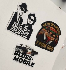 MISSION FROM GOD BLUES BROTHERS STICKERS VARIETY PACK LOT OF 3