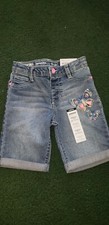 New Girls Sonoma Bermuda Jean Shorts w Butterflies Size 6X