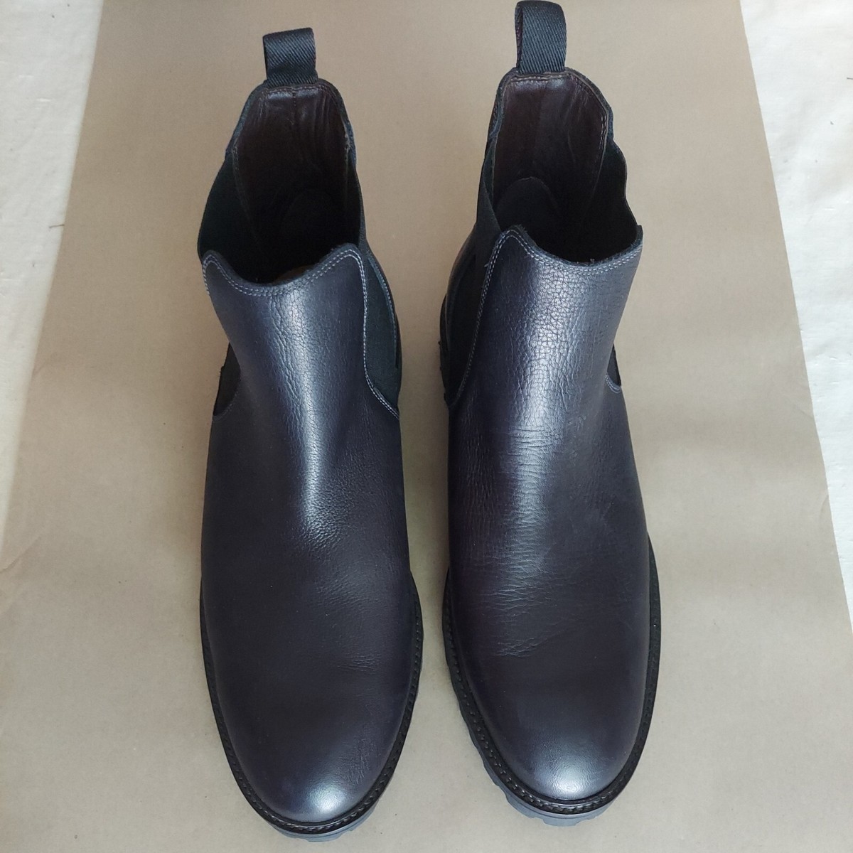 Men's Black Leather Chelsea Boots by Flag Ltd Size 10.5 | eBay