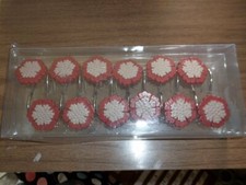 NIB Set of 12 Red Gray Shower Curtain Hooks