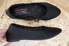 New Black Knit Textile SKECHERS Cleo Air Cooled Memory Foam Flats 6
