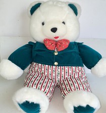 1994 Fordlet International Vintage 30" Christmas Teddy Bear White Plush Stuffed