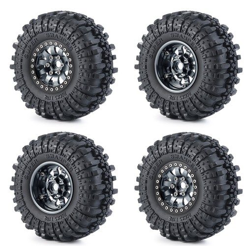 4x 1.9 RC Auto Räder Beadlock Felgen Reifen Set für 1/10 RC Axial SCX10 90046 TRX4 - Bild 47 von 144
