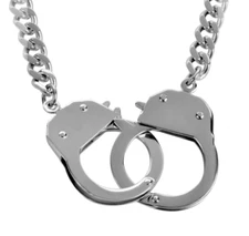 Men's or Womens Large Stainless Steel Handcuff Necklace 3