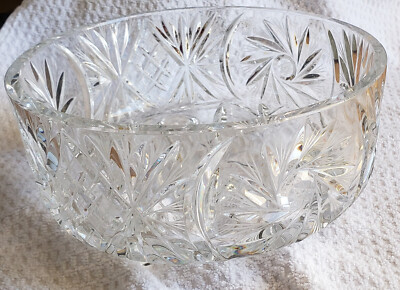 Bohemia Glass Bowl Hand Cut 24% Lead 8'' Czechoslovakia