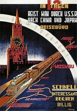Transsibirische Eisenbahn Paris Berlin Moskau Waldiwostok Peking Plakate A3 267