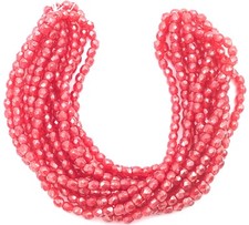 200 Fine Trade Czech Red luster Round Faceted fire Polished Glass beads-3mm
