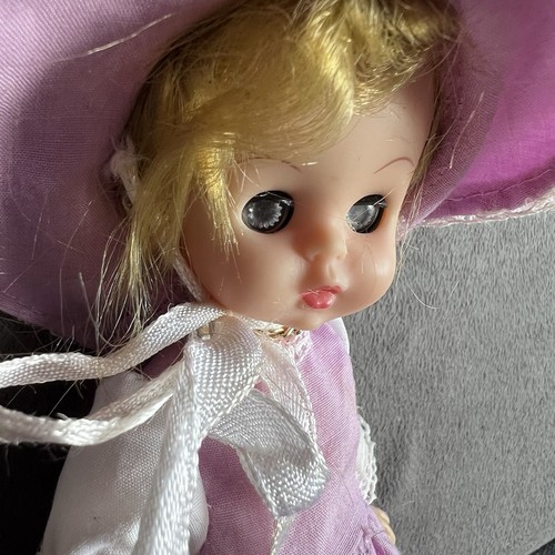Vintage Blossom Purple Dress Close Open Eyes Dress Hat Under Clothes Rare** - Picture 3 of 14