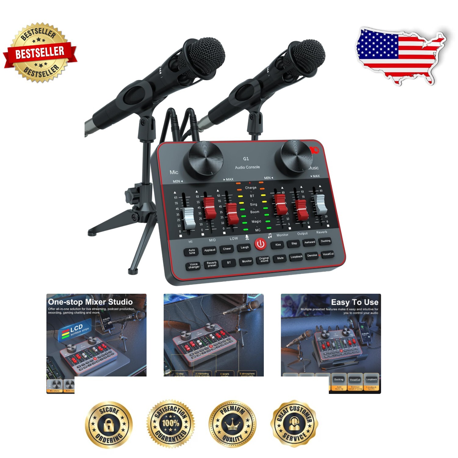 Полный комплект оборудования для подкастов для 2 микрофонов потоковое вещание и создателей TikTok