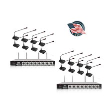 Pyle 2 X Pdwm8300 Vhf 8 Channel Wireless Desktop Microphones & Receiver (2 Pack)