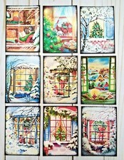 9 Retro Style Christmas Pocket Letter Cards Scrapbooks Crafts Junk Journals