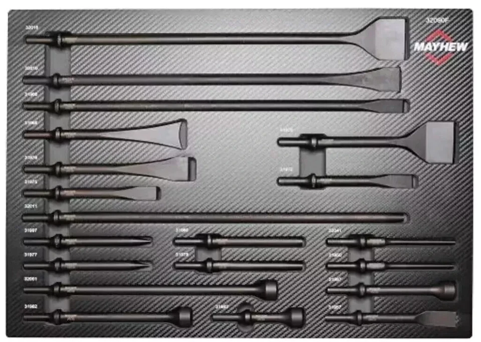 Mayhew Tools 32090F 20 Piece Pneumatic Punch & Chisel Set