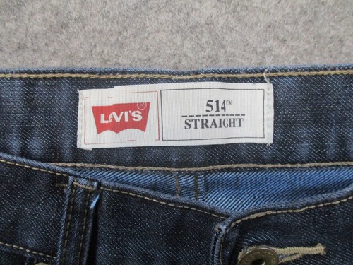 Levis 514 Jeans Boys 20 Blue Denim Straight Leg Zip Fly Dark Wash 30x30 - Picture 3 of 10