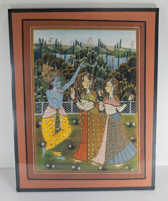 インドオールド 板絵 Vintage 20th Century Indian Painting on