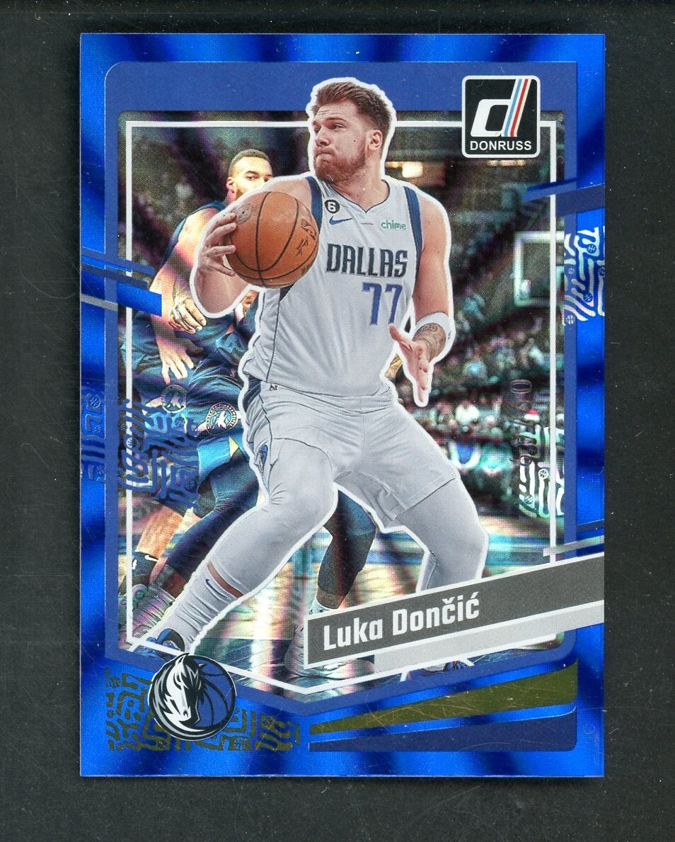 2023-24 Donruss Holo Blue Laser #141 Luka Doncic Mavericks 9/49