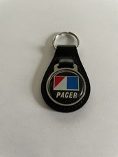 AMC Pacer Keychain Black Leather Key Fob Key Chain