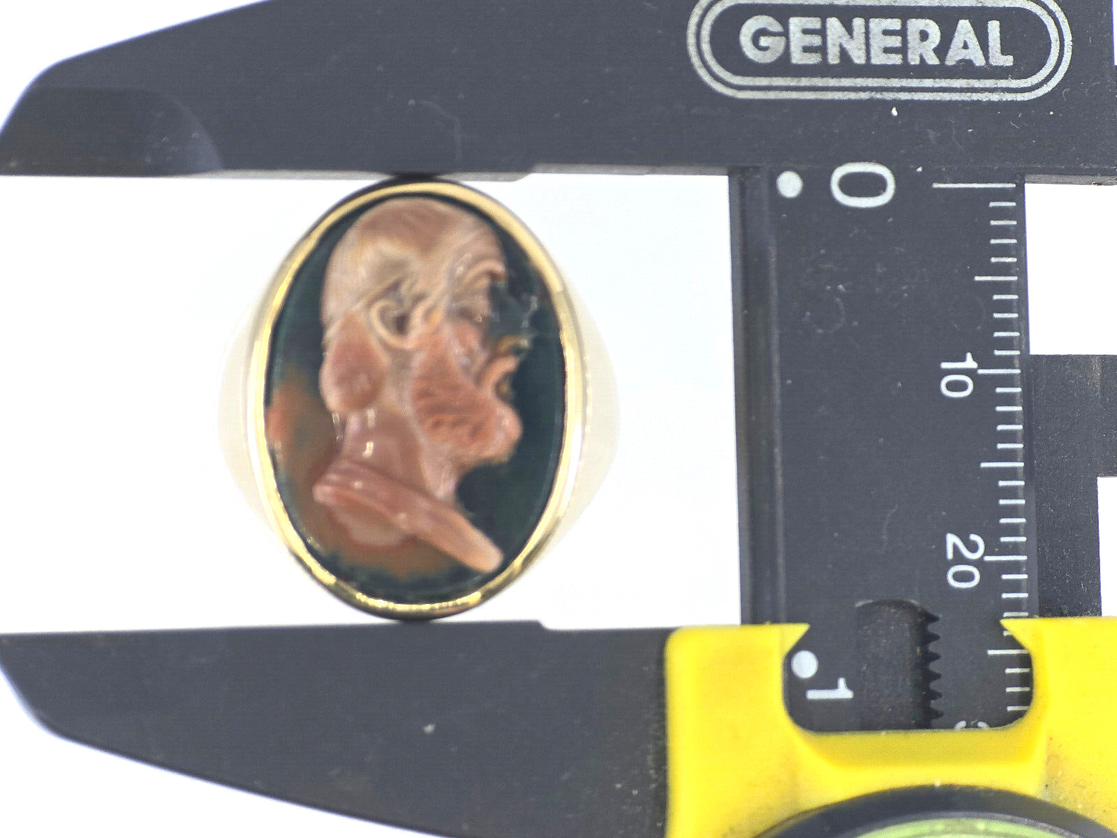 SOLID 14K GOLD signed RN HIPPOCRATES PROFILE CAME… - image 5